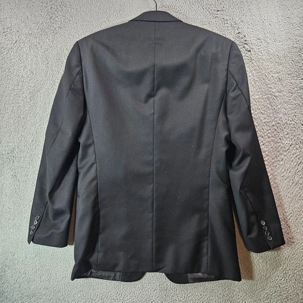 Boss Hugo Boss 40R 100% Wool Blazer Suit Jacket Men Textured Black - Please Read